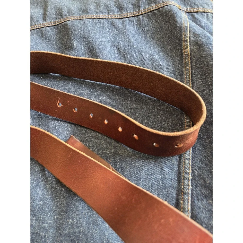 Smith + Rogue Italian Saddle Leather Belt - Brown Men's Size 44 - 1.5in Wide